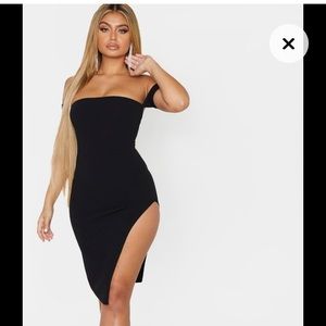 Brand new never worn black slit dress.